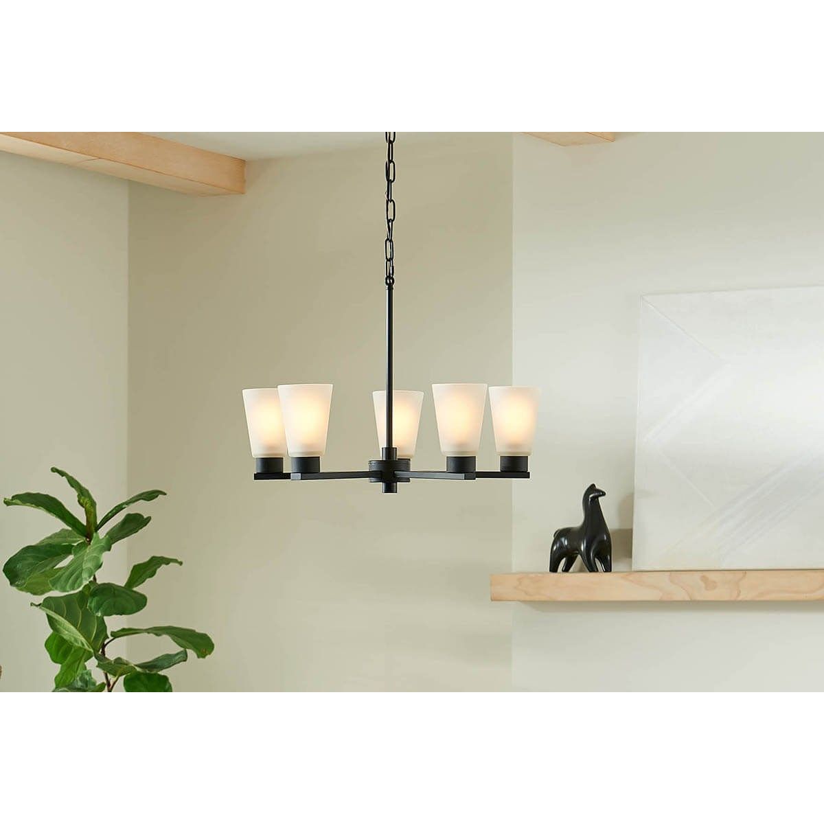 Stamos 24 in. 5 Lights Chandelier Black finish - Bees Lighting
