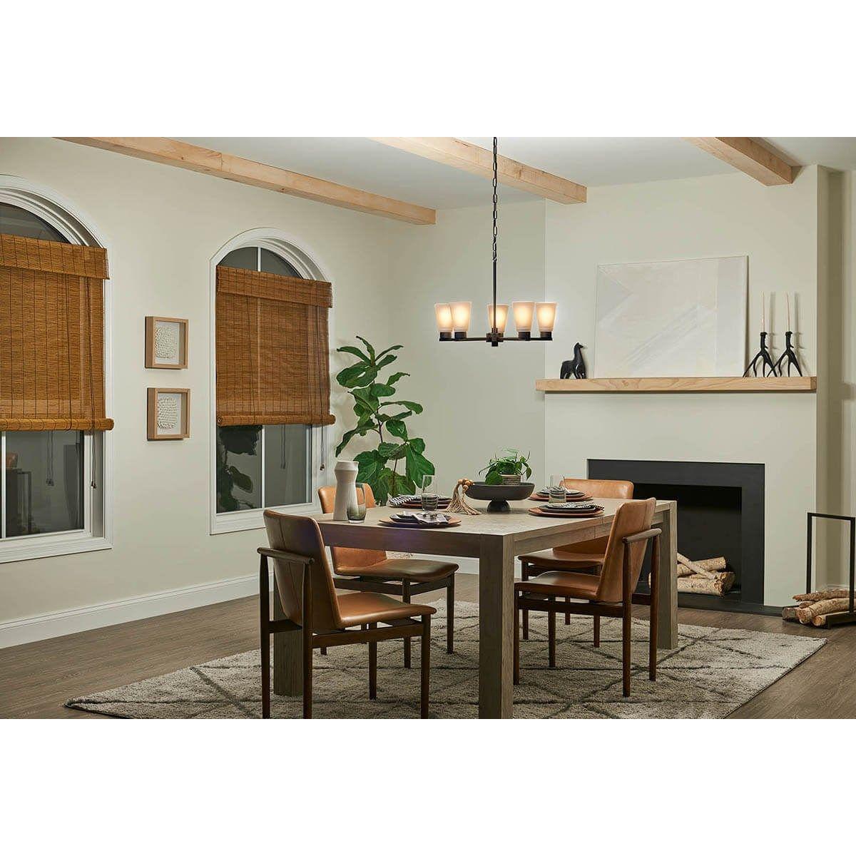 Stamos 24 in. 5 Lights Chandelier Black finish - Bees Lighting