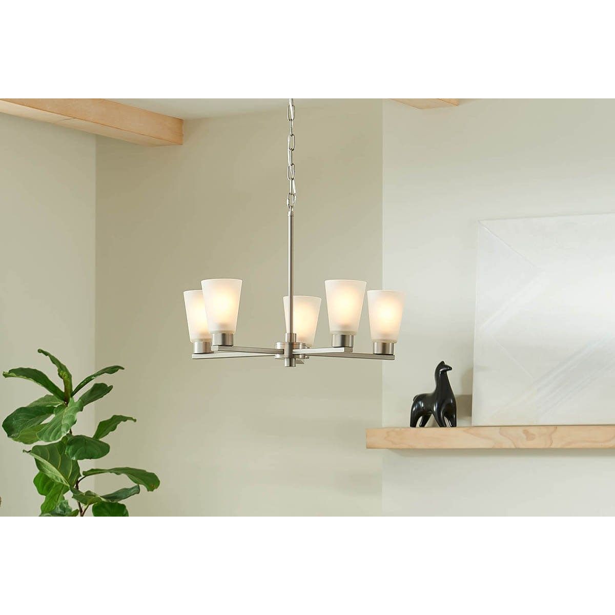 Stamos 24 in. 5 Lights Chandelier Brushed Nickel finish - Bees Lighting