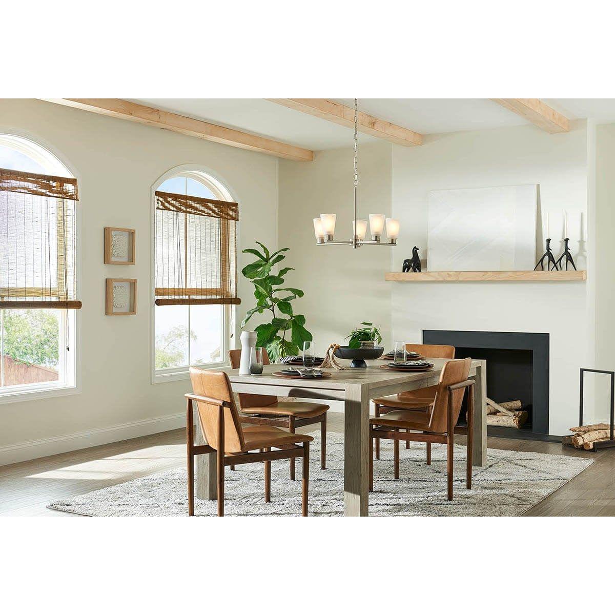 Stamos 24 in. 5 Lights Chandelier Brushed Nickel finish - Bees Lighting