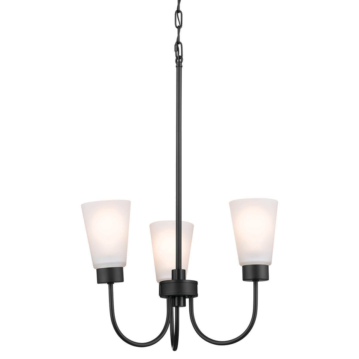 Erma 18 in. 3 Lights Chandelier Black finish - Bees Lighting