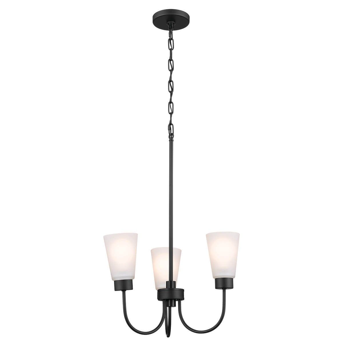 Erma 18 in. 3 Lights Chandelier Black finish - Bees Lighting