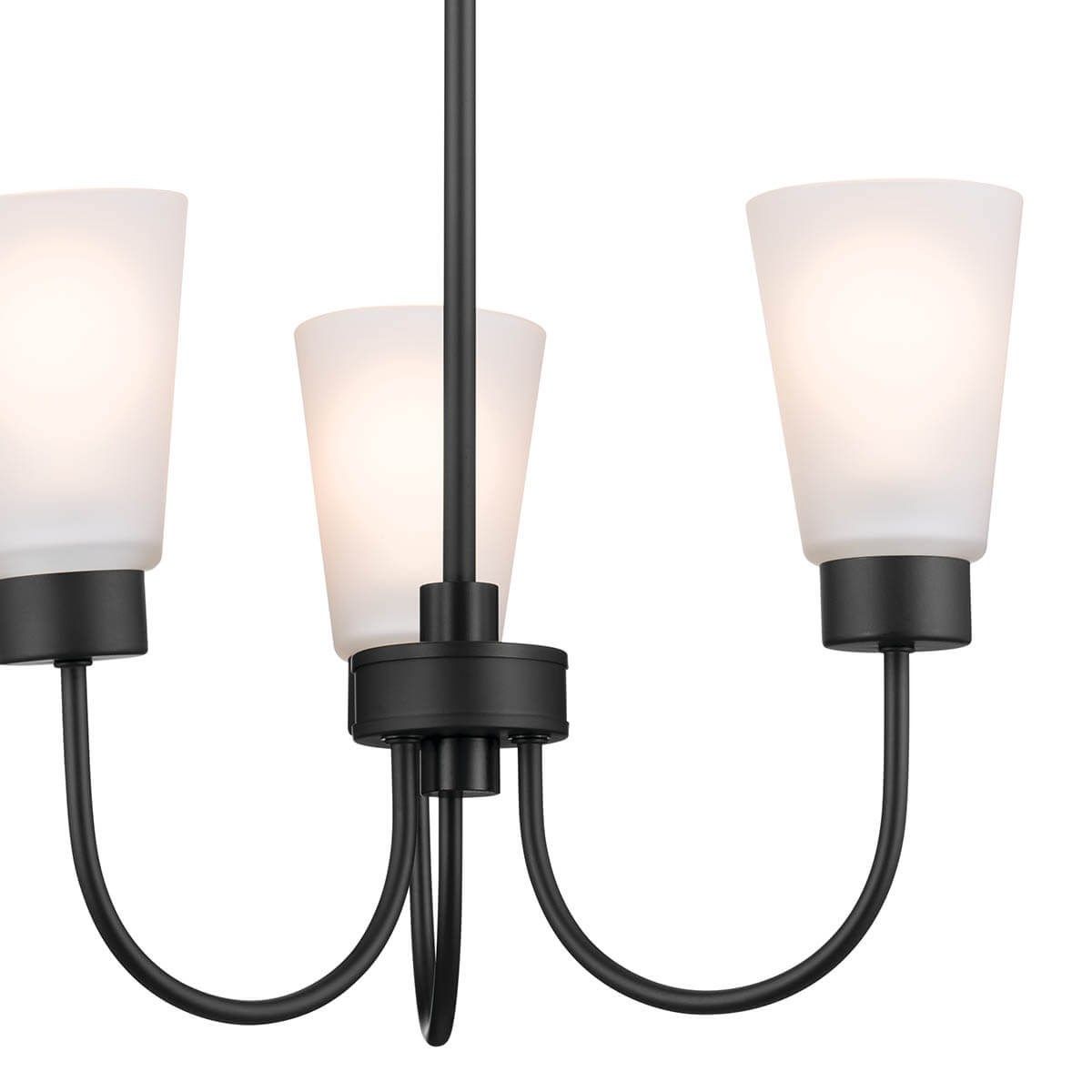 Erma 18 in. 3 Lights Chandelier Black finish - Bees Lighting