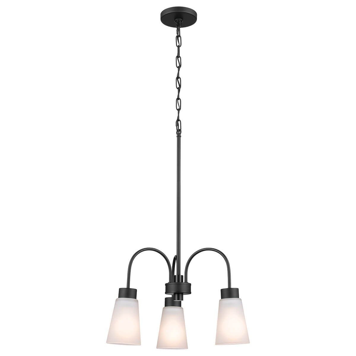 Erma 18 in. 3 Lights Chandelier Black finish - Bees Lighting