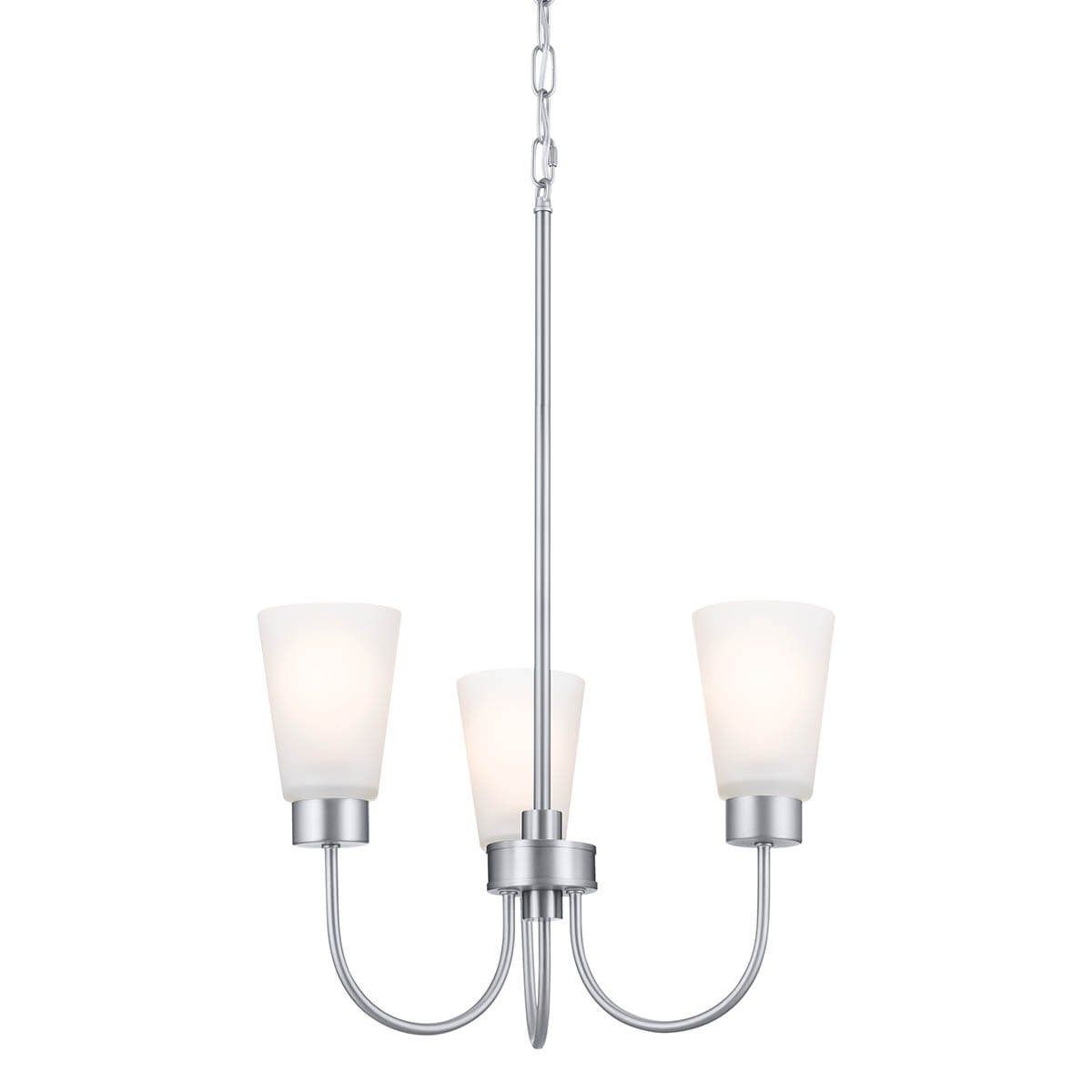 Erma 18 in. 3 Lights Chandelier Brushed Nickel finish - Bees Lighting
