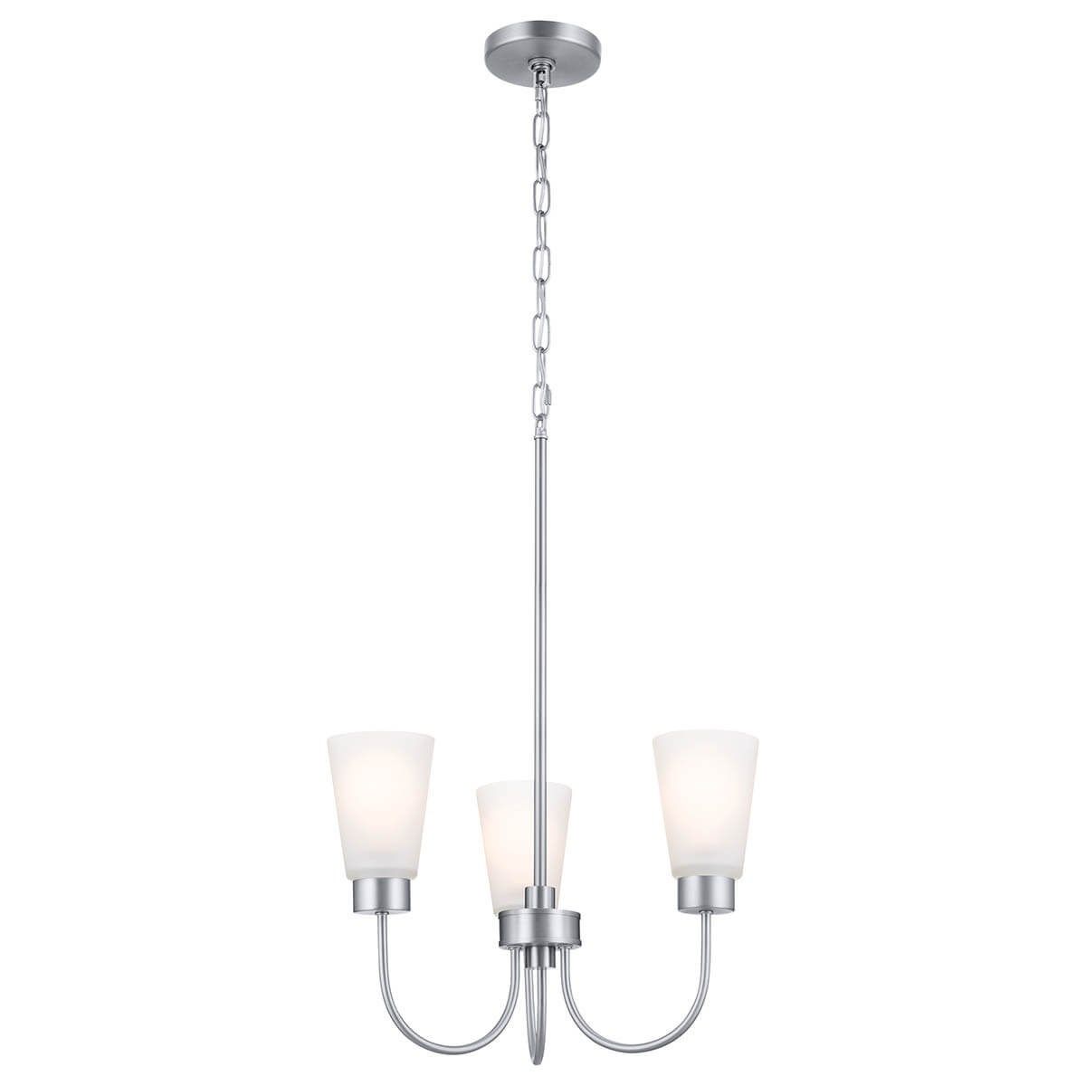 Erma 18 in. 3 Lights Chandelier Brushed Nickel finish - Bees Lighting