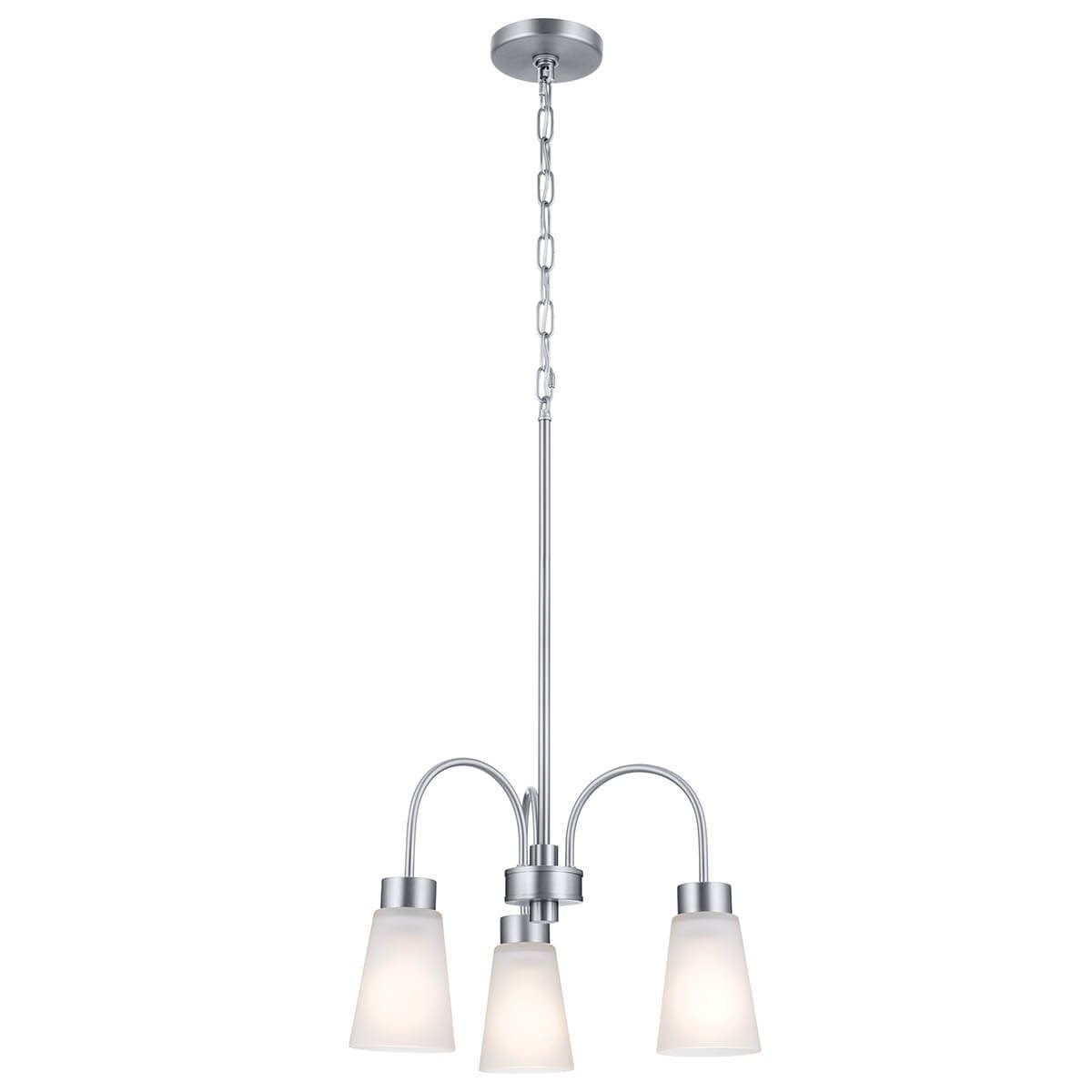 Erma 18 in. 3 Lights Chandelier Brushed Nickel finish - Bees Lighting