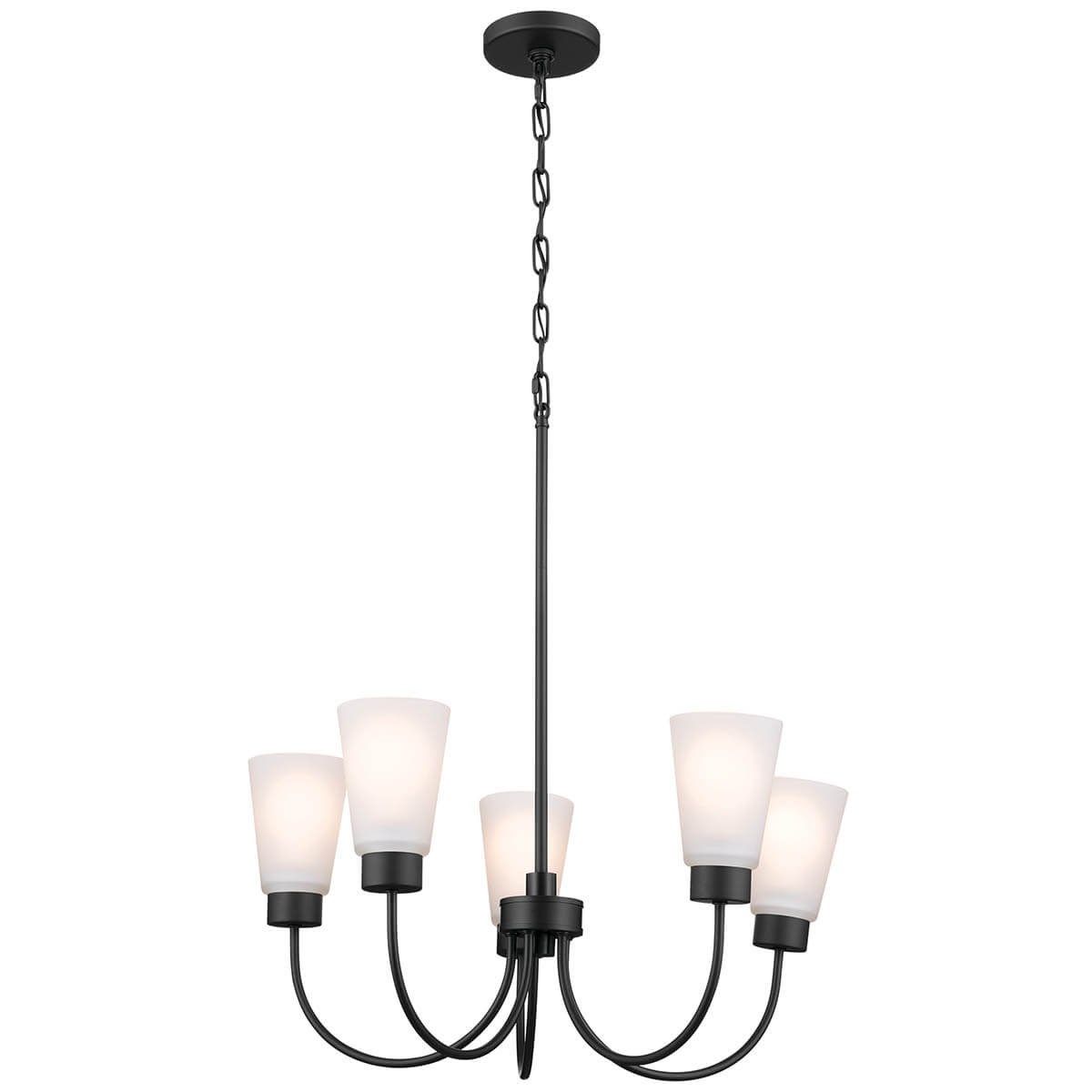 Erma 24 in. 5 Lights Chandelier Black finish - Bees Lighting