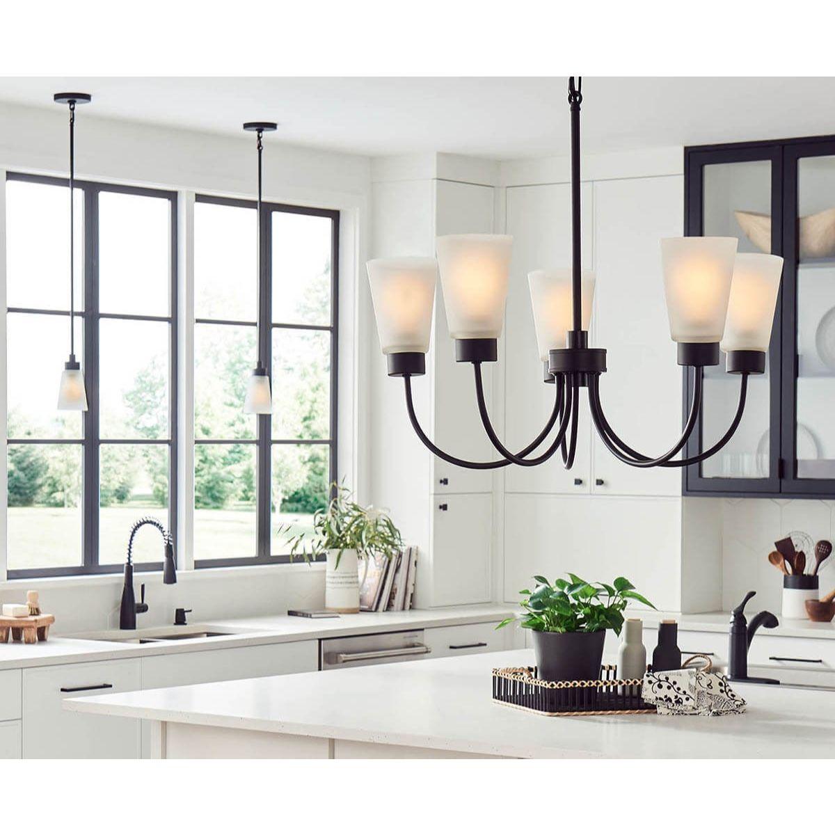 Erma 24 in. 5 Lights Chandelier Black finish - Bees Lighting