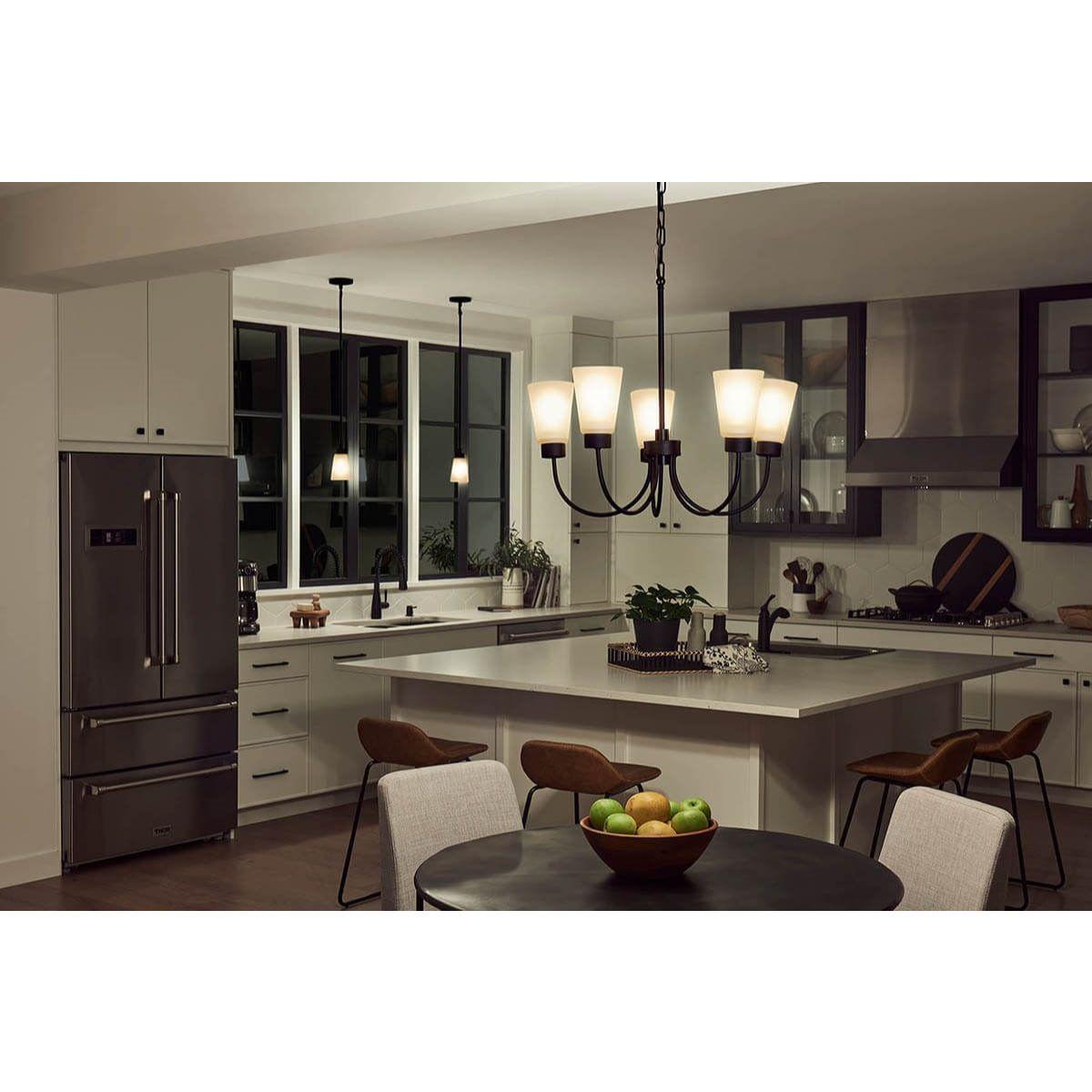 Erma 24 in. 5 Lights Chandelier Black finish - Bees Lighting