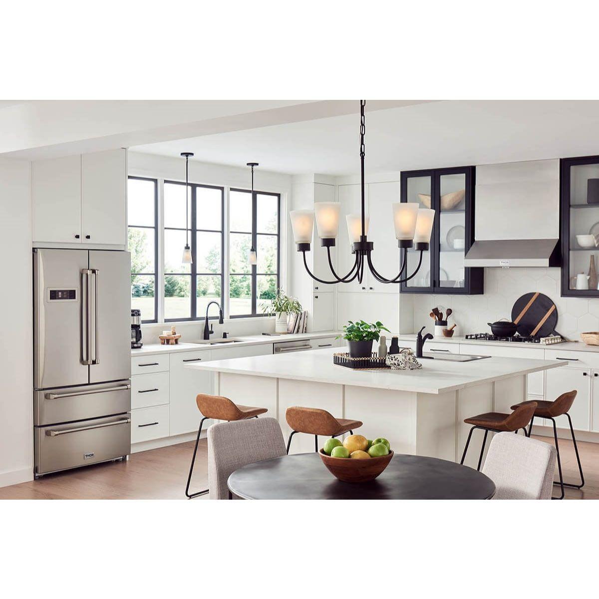 Erma 24 in. 5 Lights Chandelier Black finish - Bees Lighting