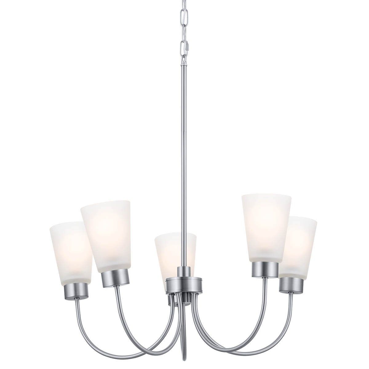 Erma 24 in. 5 Lights Chandelier Brushed Nickel finish - Bees Lighting