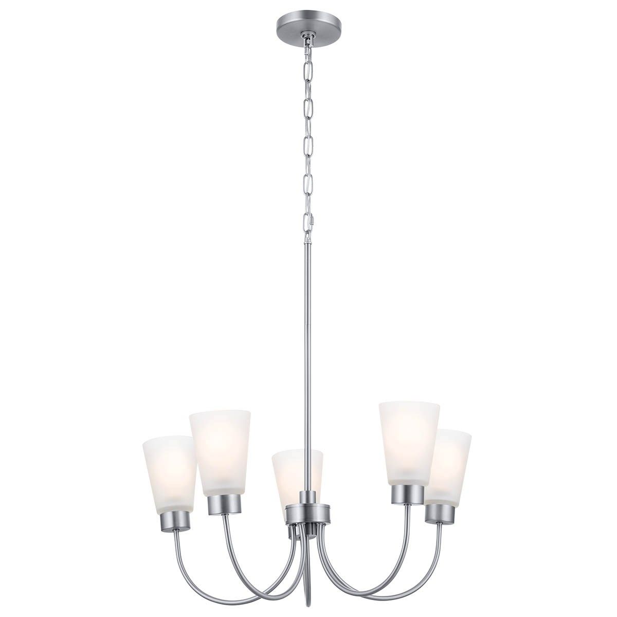 Erma 24 in. 5 Lights Chandelier Brushed Nickel finish - Bees Lighting