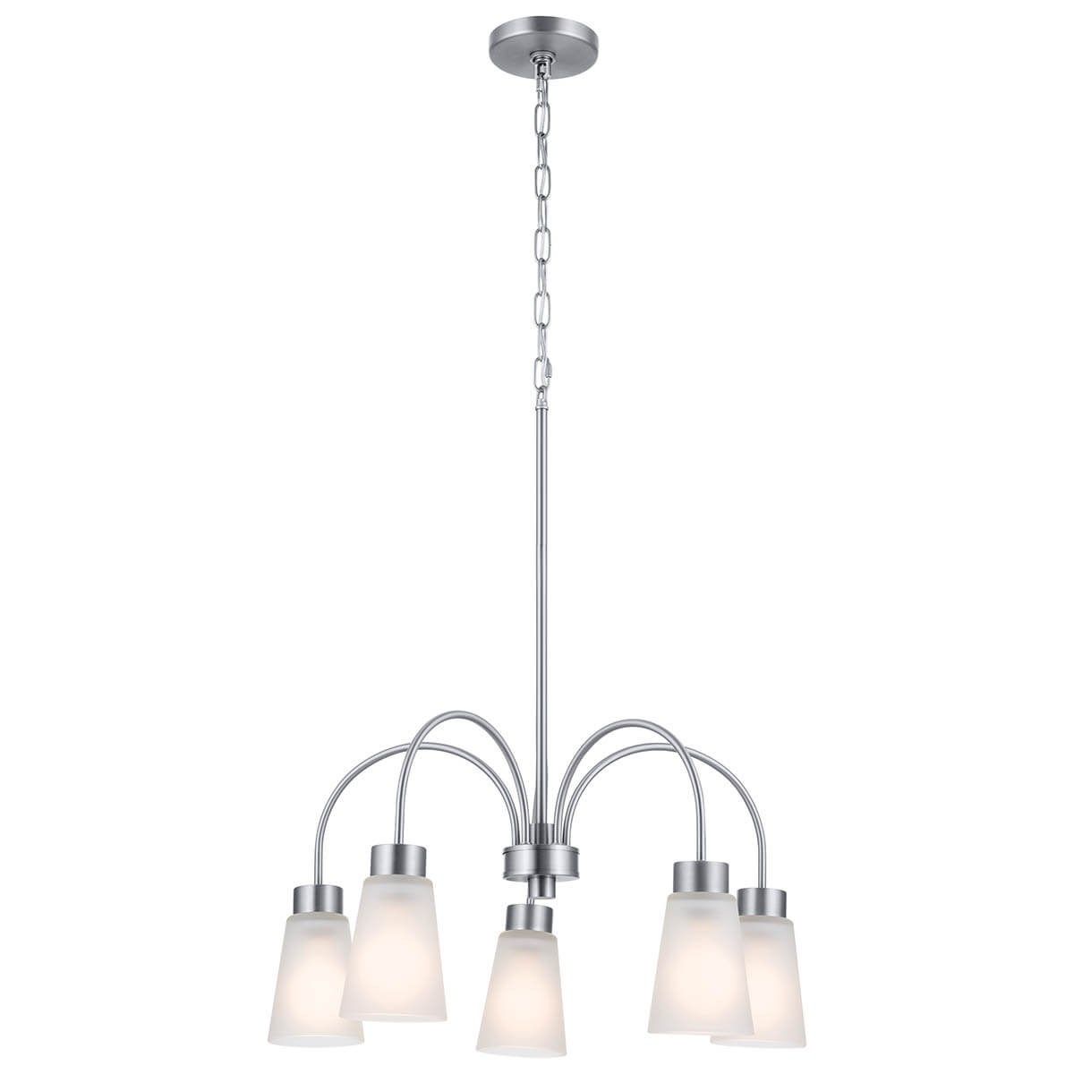 Erma 24 in. 5 Lights Chandelier Brushed Nickel finish - Bees Lighting
