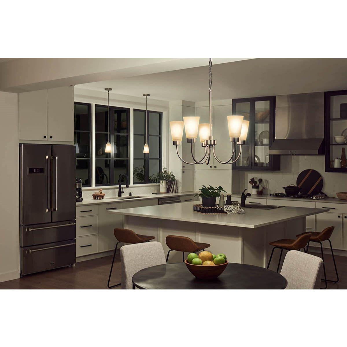 Erma 24 in. 5 Lights Chandelier Brushed Nickel finish - Bees Lighting