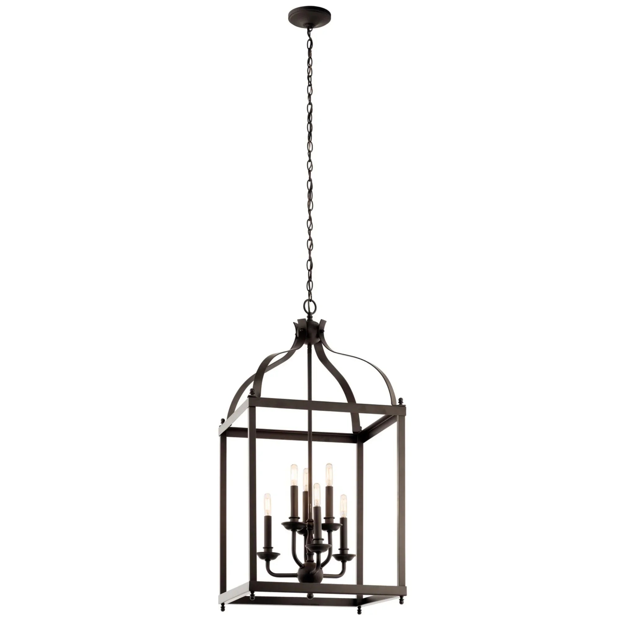 Larkin 26" 6-Light Foyer Chandelier, Olde Bronze Finish - Bees Lighting