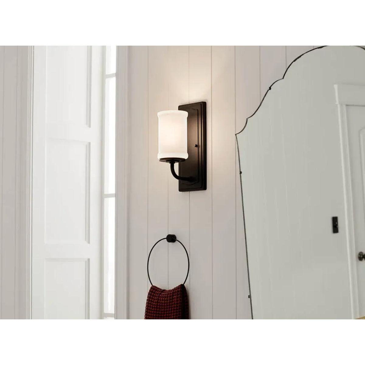 Vetivene 12" 1-Light Wall Sconce, Textured Black Finish - Bees Lighting