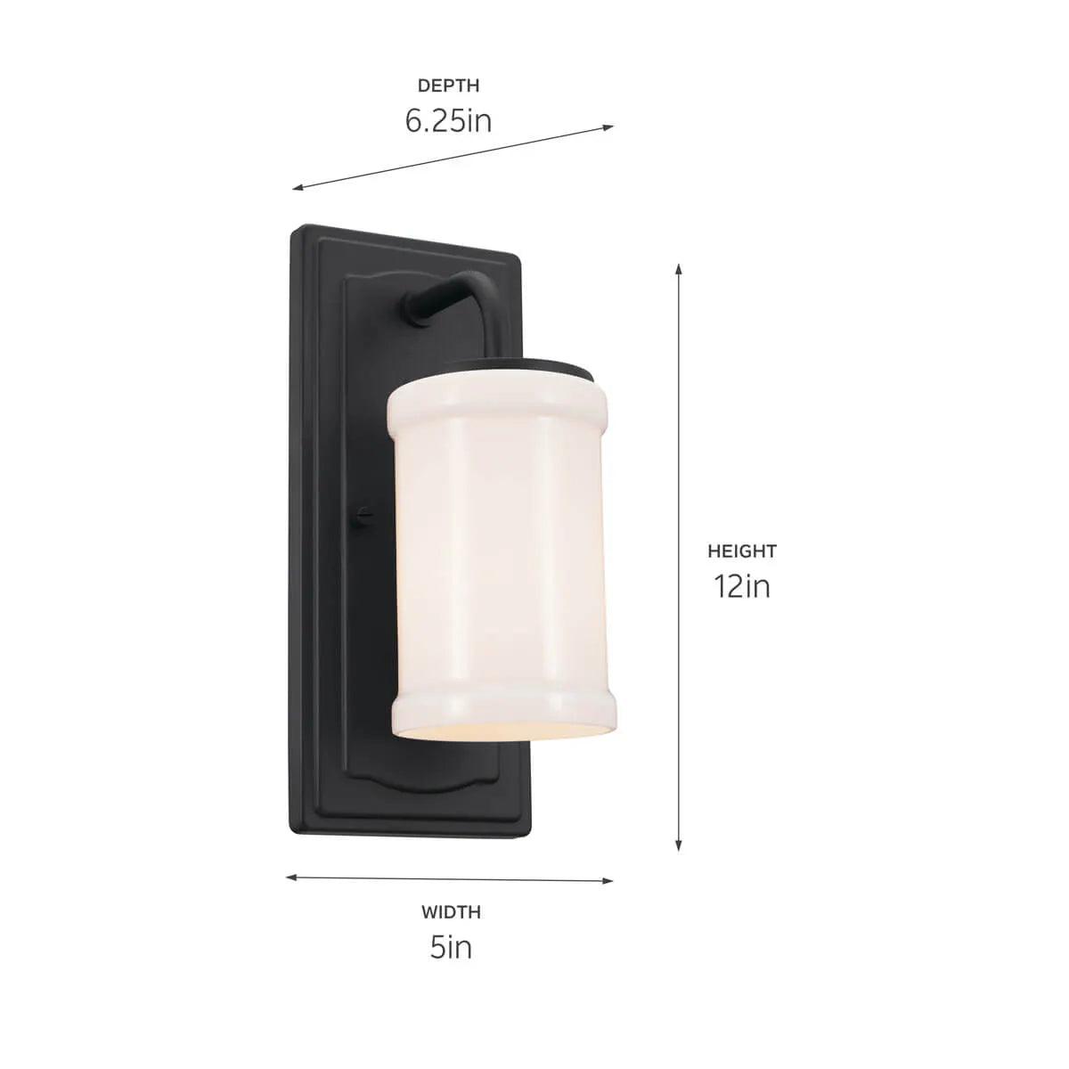 Vetivene 12" 1-Light Wall Sconce, Textured Black Finish - Bees Lighting