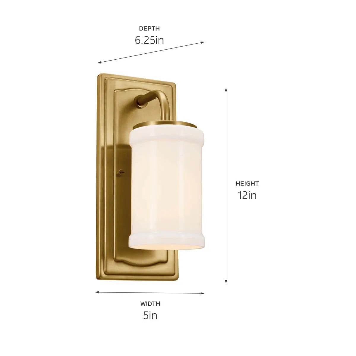 Vetivene 12" 1-Light Wall Sconce, Natural Brass Finish - Bees Lighting