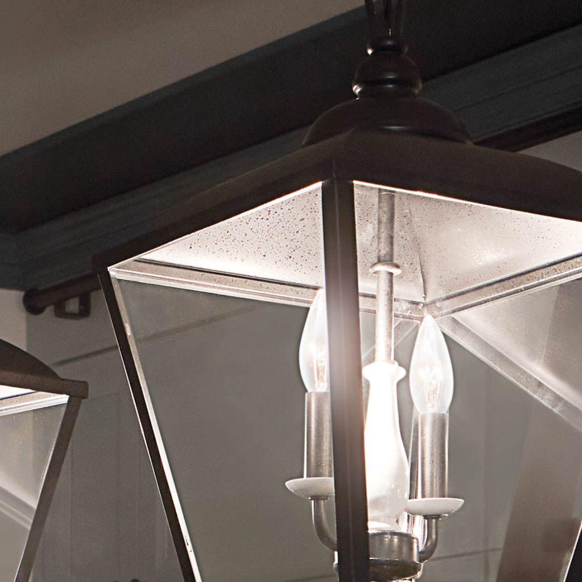 Dame 13 in. 2 lights Pendant Light Anvil Iron finish - Bees Lighting