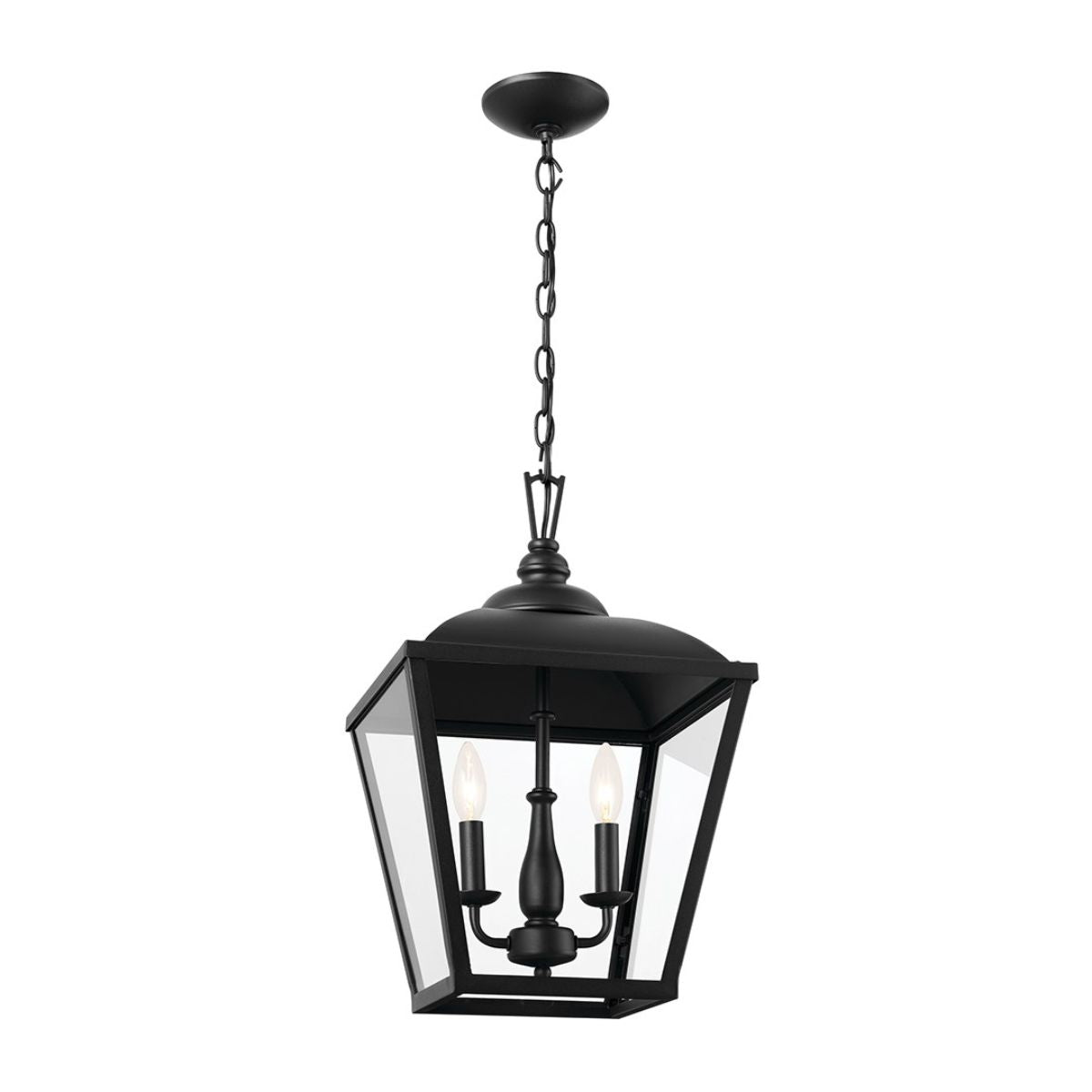 Dame 13 in. 2 lights Pendant Light Textured Black finish - Bees Lighting