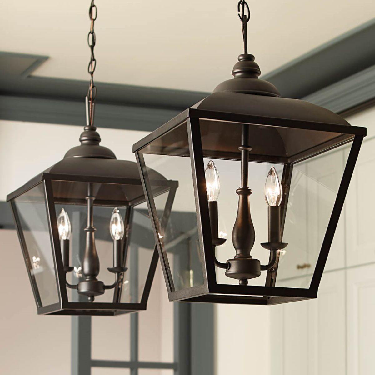 Dame 13 in. 2 lights Pendant Light Textured Black finish - Bees Lighting