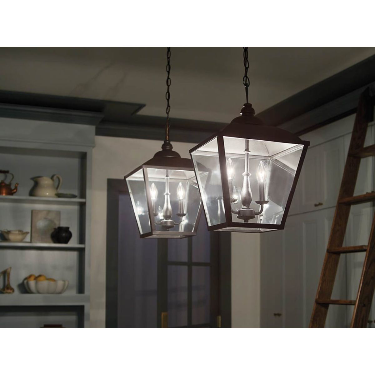 Dame 13 in. 2 lights Pendant Light Textured Black finish - Bees Lighting