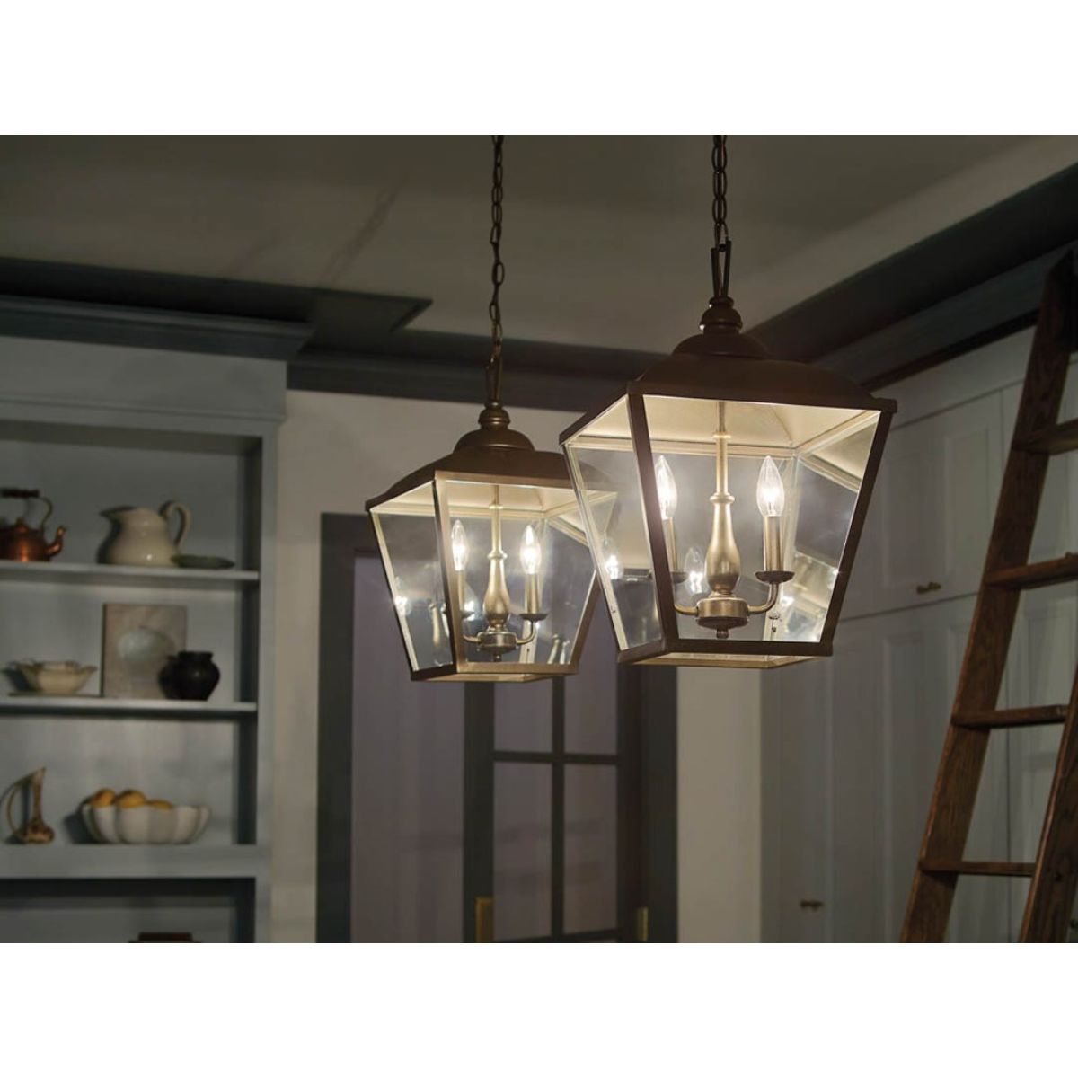 Dame 13 in. 2 lights Pendant Light Bronze finish - Bees Lighting