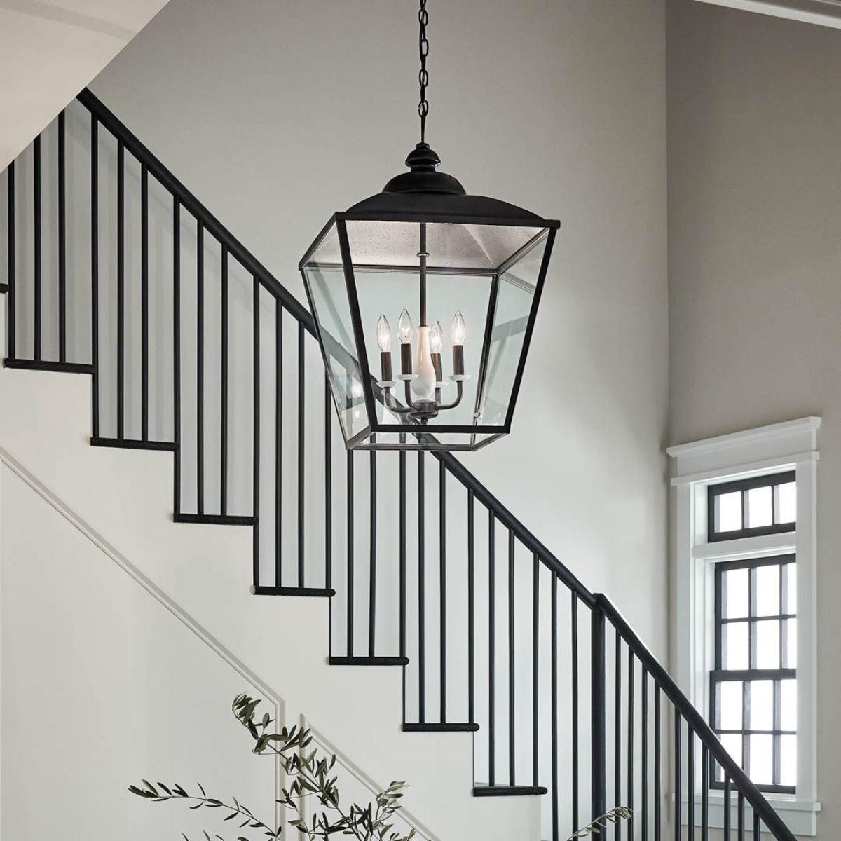 Dame 19 in. 4 lights Pendant Light Anvil Iron finish - Bees Lighting