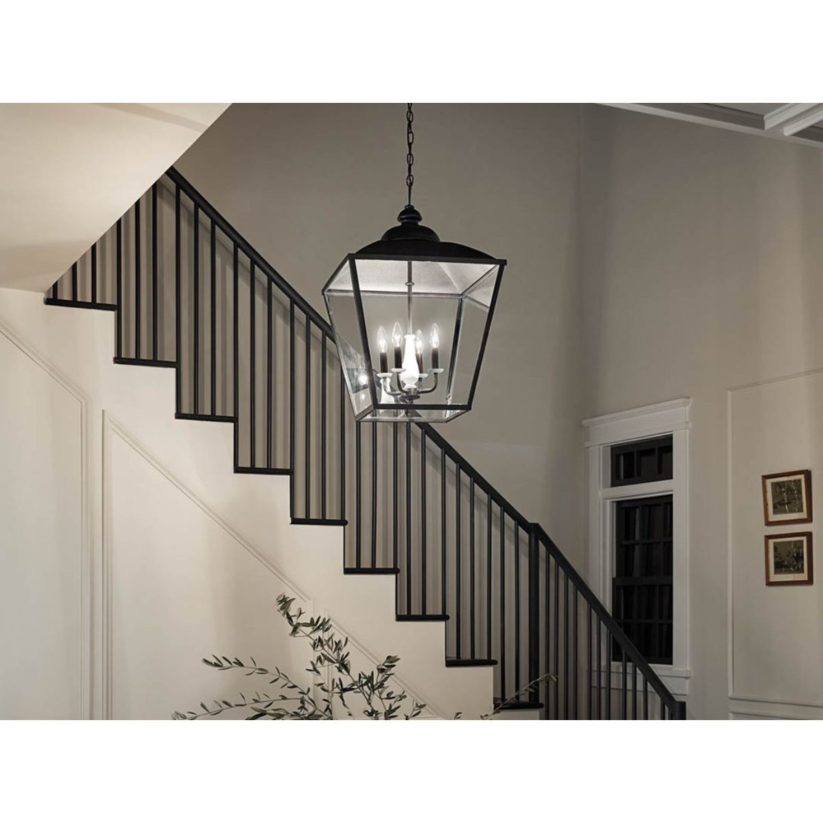 Dame 19 in. 4 lights Pendant Light Anvil Iron finish - Bees Lighting