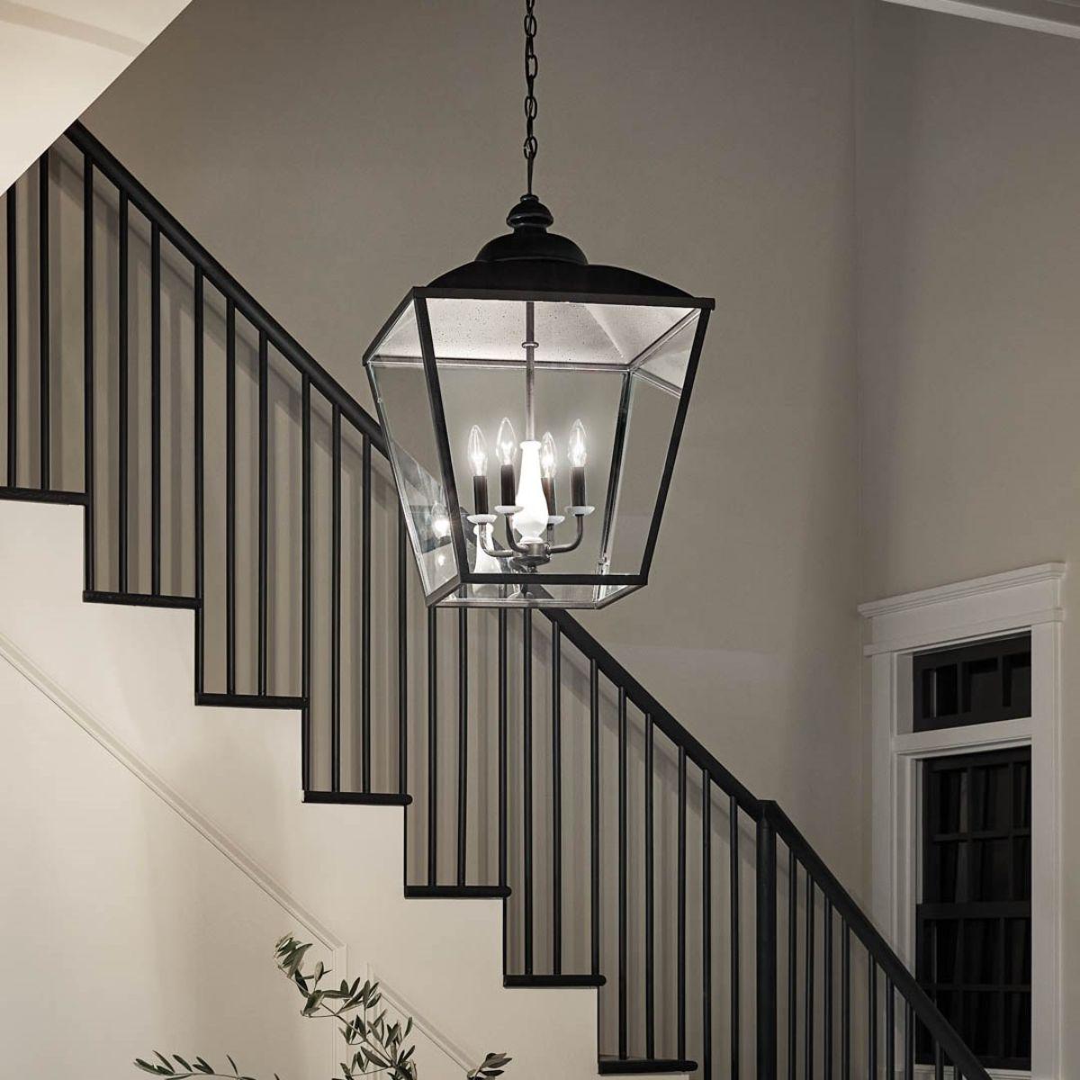 Dame 19 in. 4 lights Pendant Light Anvil Iron finish - Bees Lighting