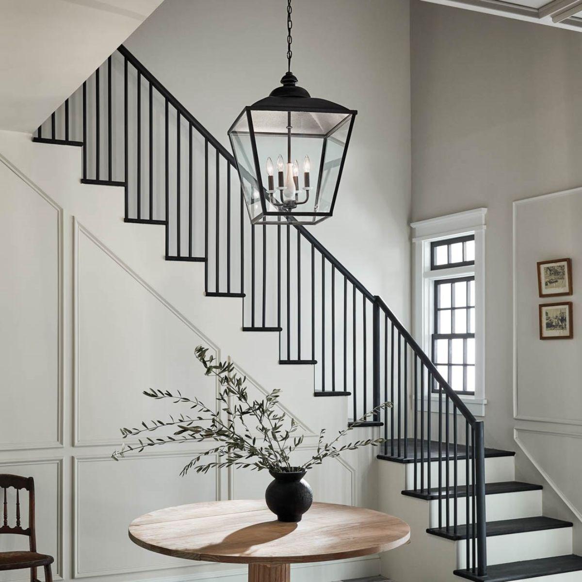 Dame 19 in. 4 lights Pendant Light Anvil Iron finish - Bees Lighting