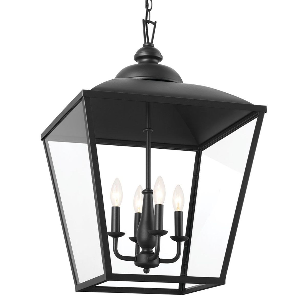 Dame 19 in. 4 lights Pendant Light Textured Black finish - Bees Lighting