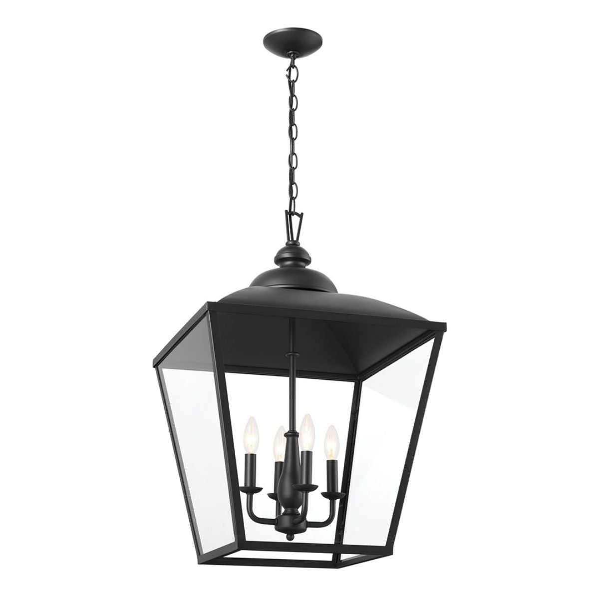 Dame 19 in. 4 lights Pendant Light Textured Black finish - Bees Lighting
