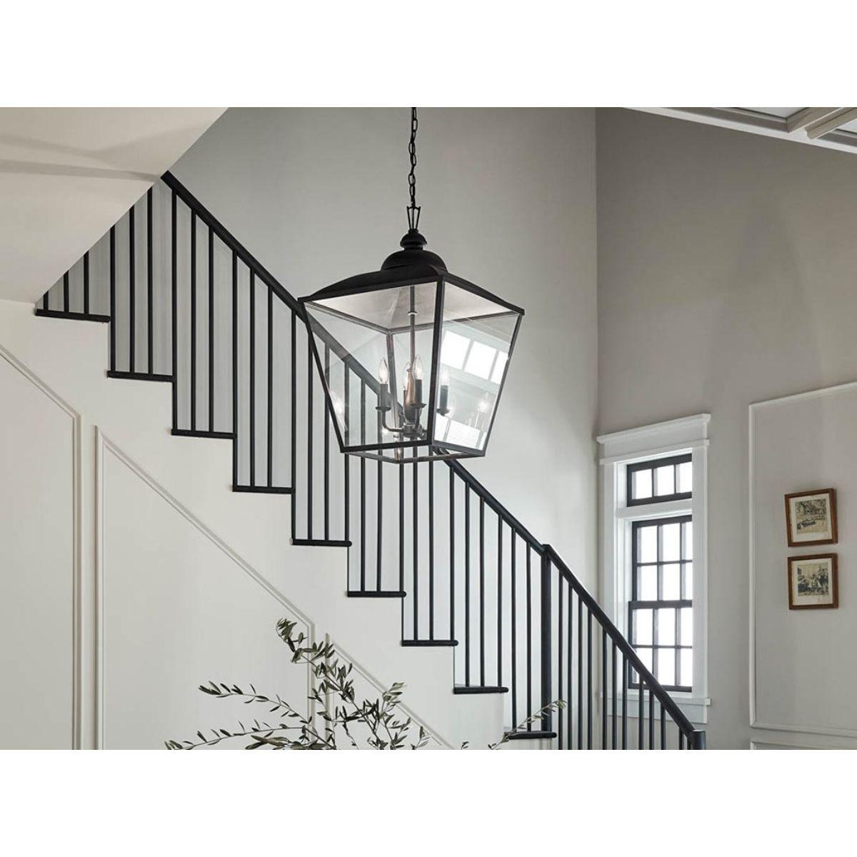 Dame 19 in. 4 lights Pendant Light Textured Black finish - Bees Lighting
