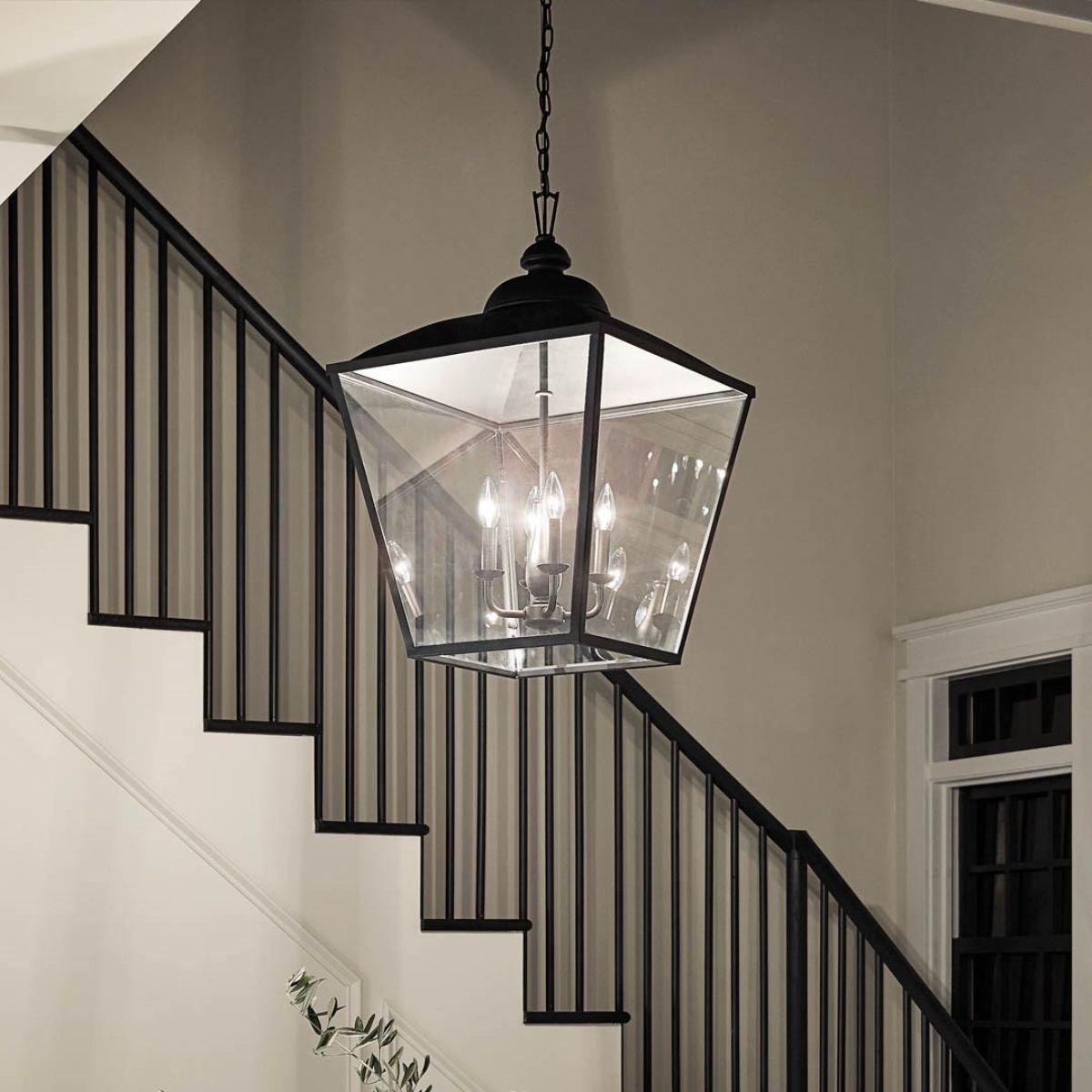 Dame 19 in. 4 lights Pendant Light Textured Black finish - Bees Lighting