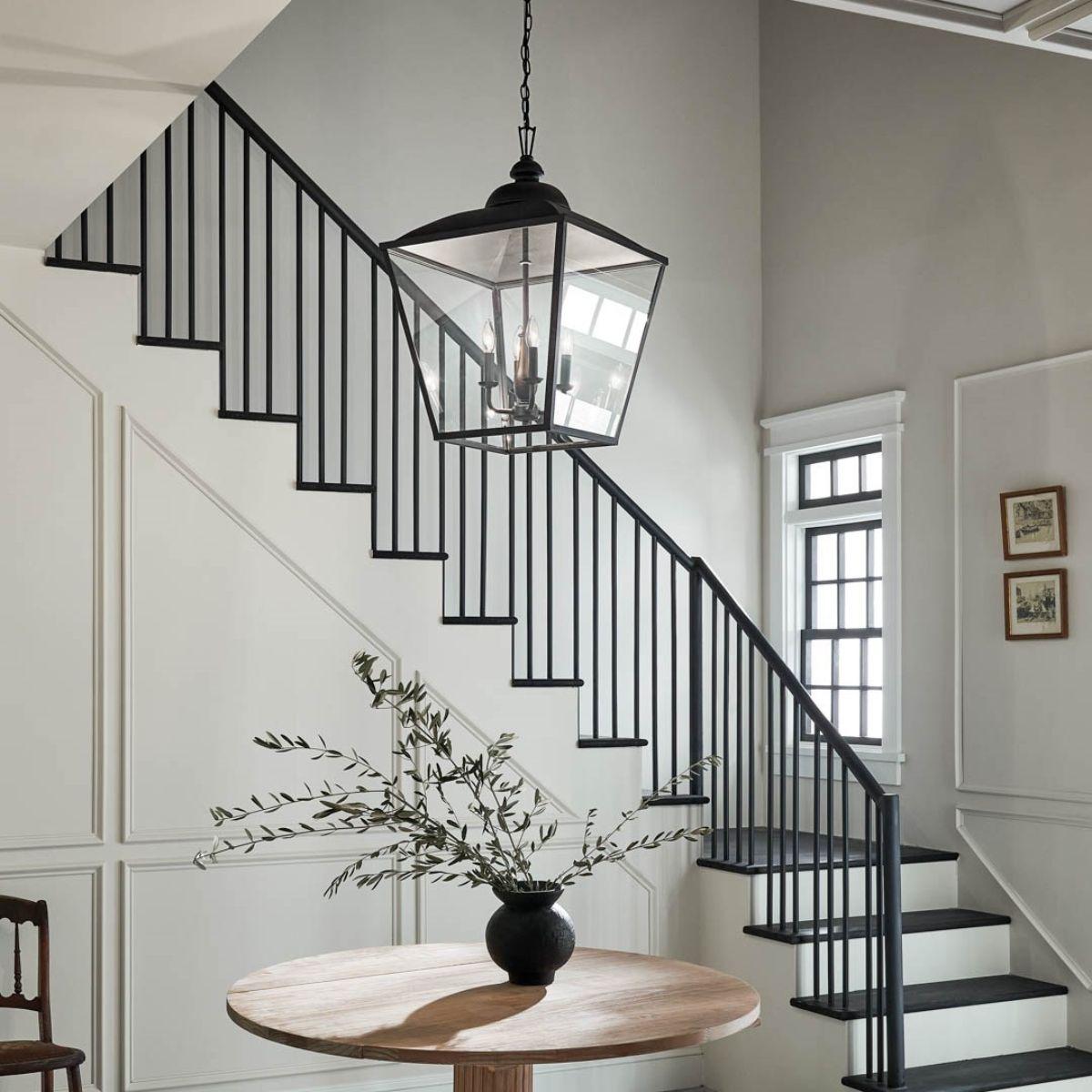 Dame 19 in. 4 lights Pendant Light Textured Black finish - Bees Lighting