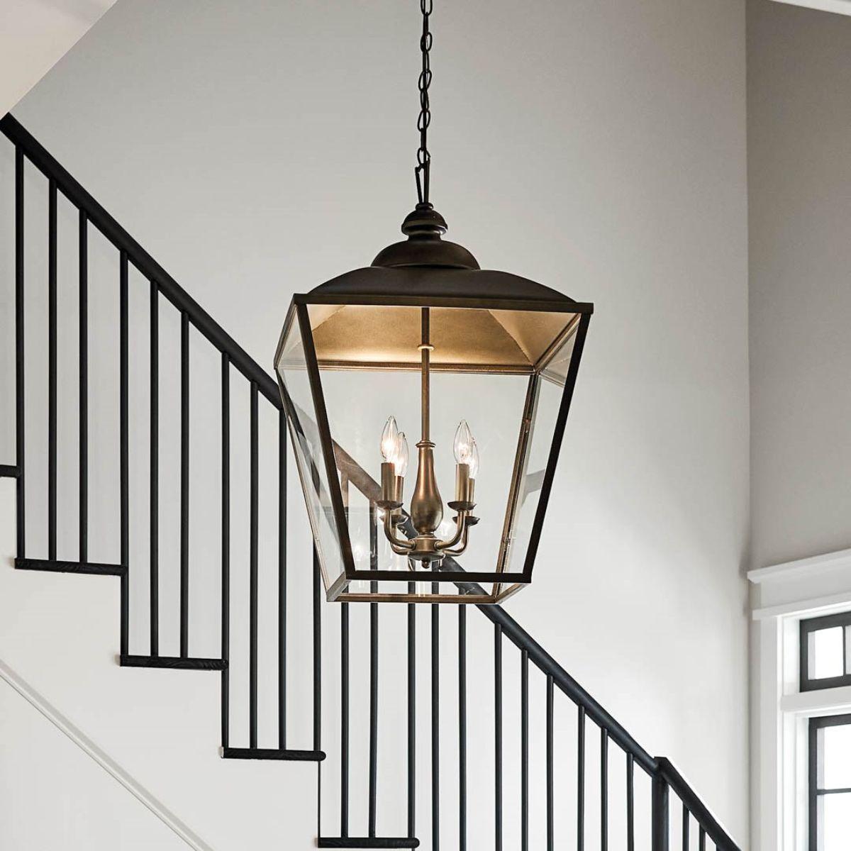 Dame 19 in. 4 lights Pendant Light Bronze finish - Bees Lighting