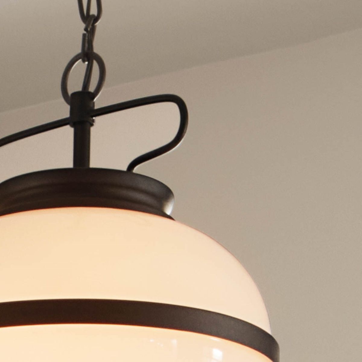 Opal 12 in. 2 Lights Pendant Light Textured Black Finish - Bees Lighting