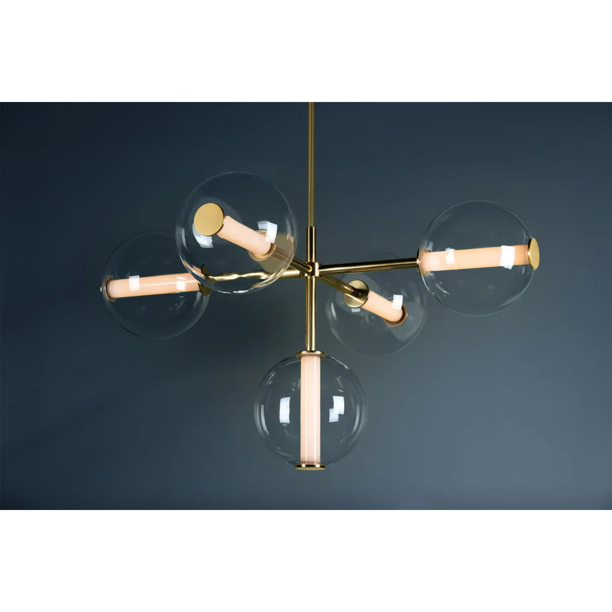 Richford 48" 5 Lights LED Chandelier Aged Brass Finish