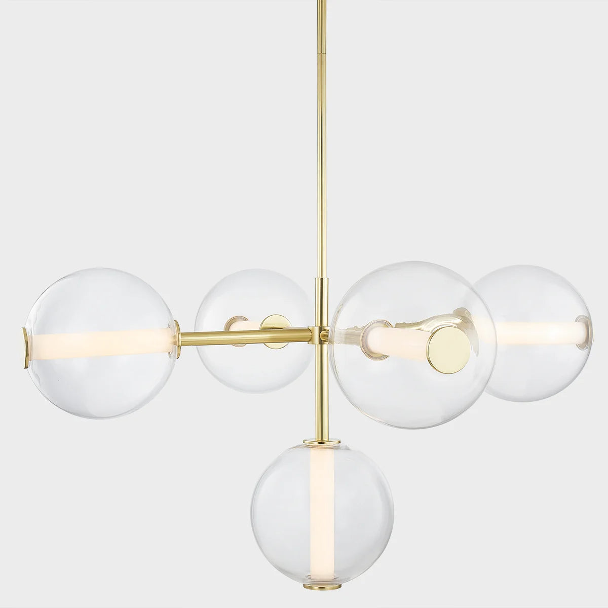 Richford 48" 5 Lights LED Chandelier Aged Brass Finish