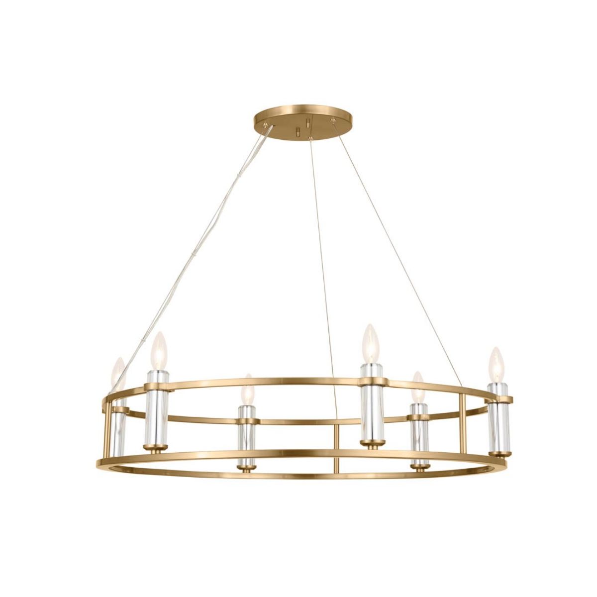 Rosalind 33 in. 6 Lights Chandelier Brushed Brass finish - Bees Lighting