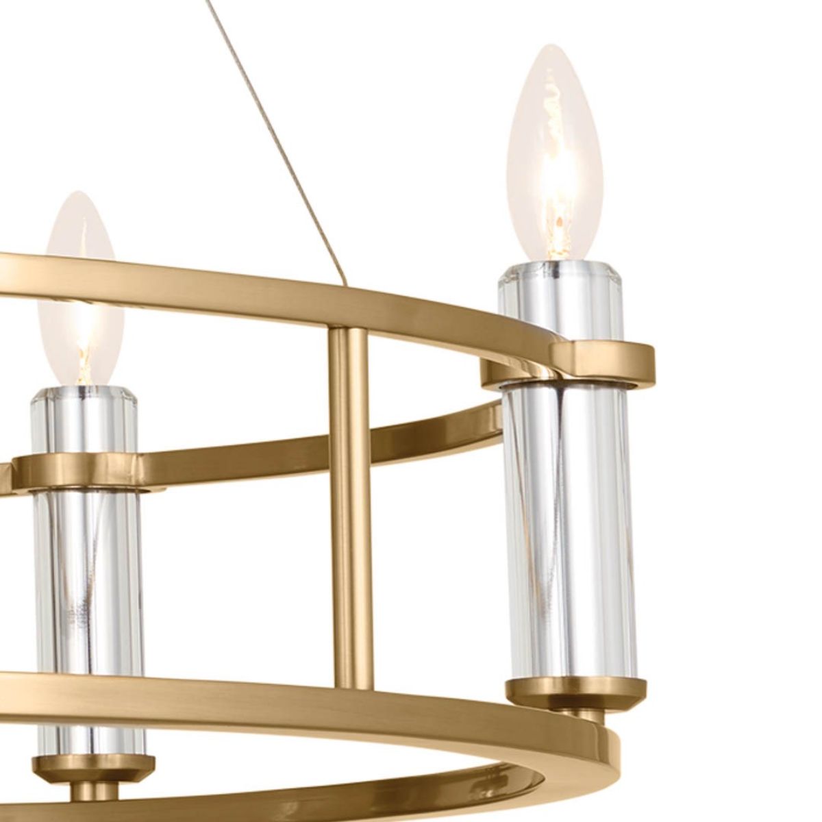 Rosalind 33 in. 6 Lights Chandelier Brushed Brass finish - Bees Lighting