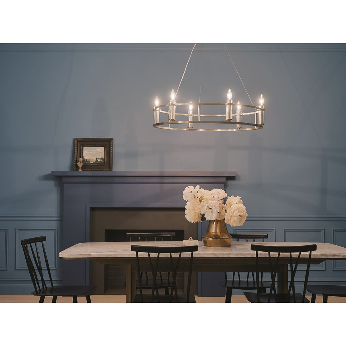 Rosalind 33 in. 6 Lights Chandelier Brushed Brass finish - Bees Lighting