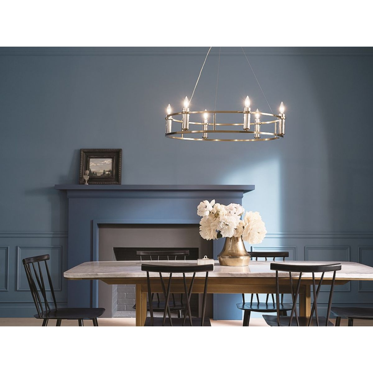 Rosalind 33 in. 6 Lights Chandelier Brushed Brass finish - Bees Lighting