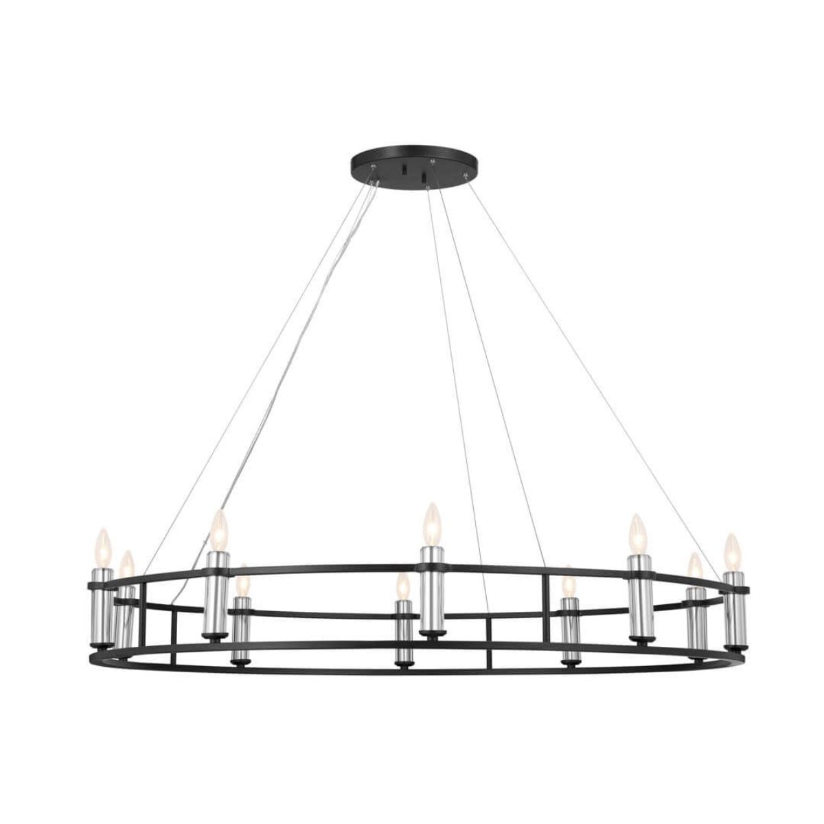 Rosalind 50 in. 10 Lights Chandelier Black finish - Bees Lighting