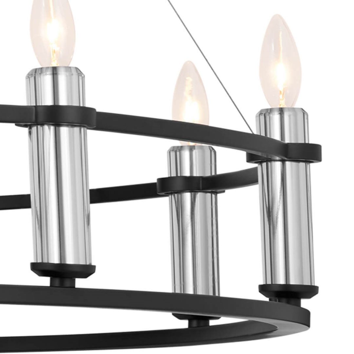 Rosalind 50 in. 10 Lights Chandelier Black finish - Bees Lighting