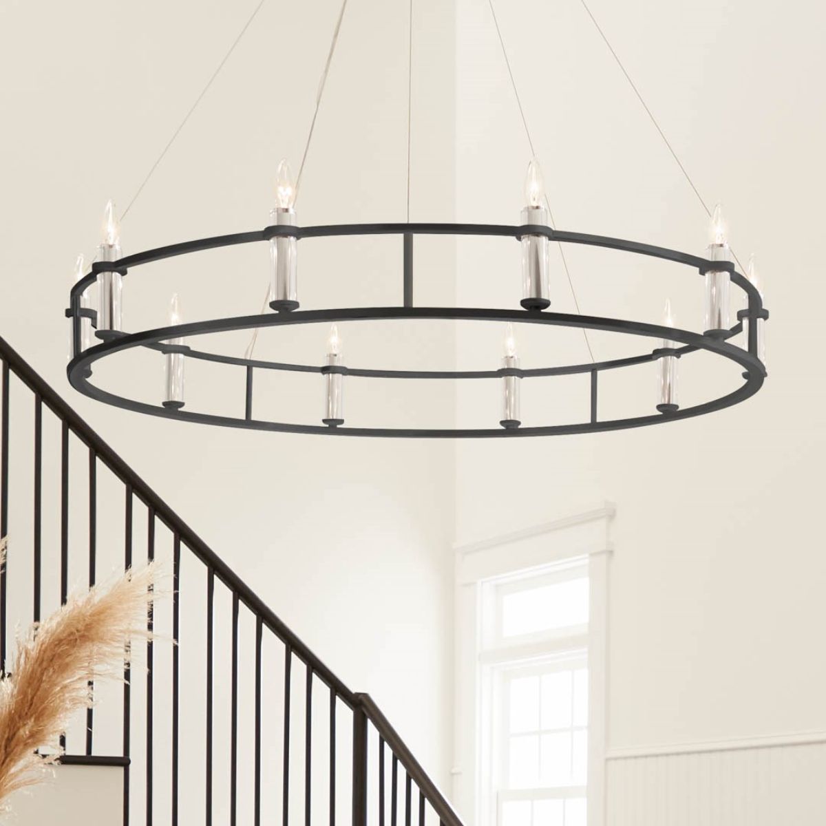 Rosalind 50 in. 10 Lights Chandelier Black finish - Bees Lighting