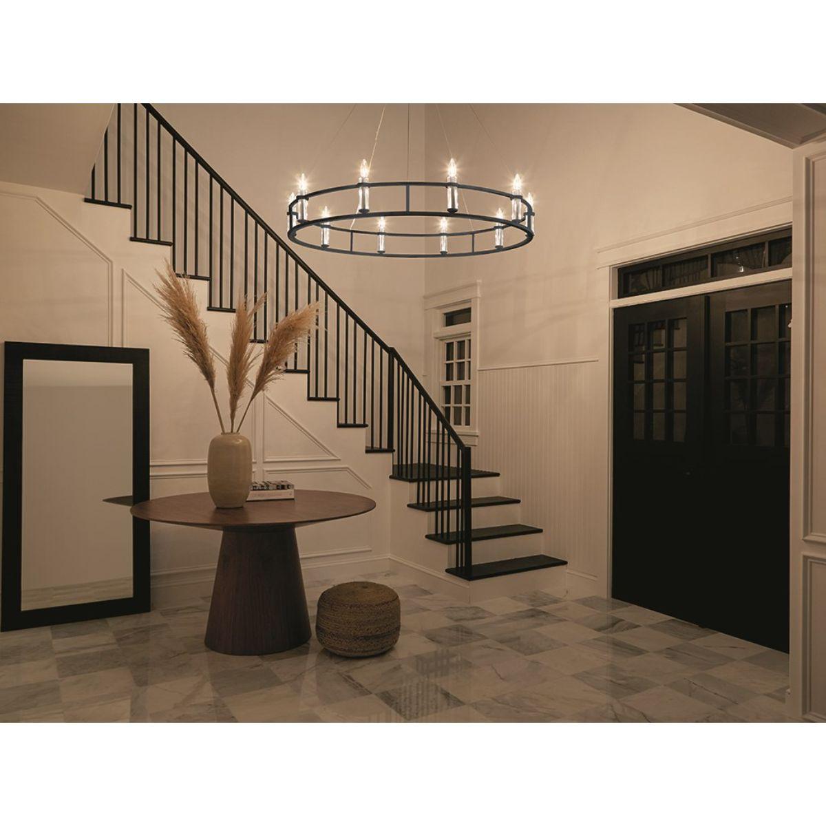Rosalind 50 in. 10 Lights Chandelier Black finish - Bees Lighting