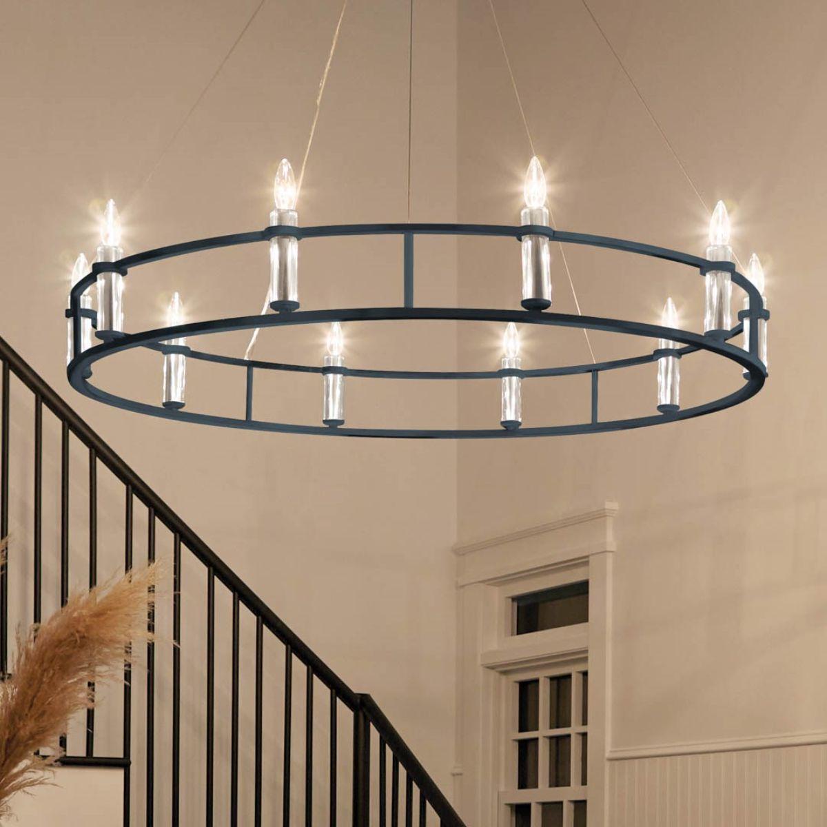Rosalind 50 in. 10 Lights Chandelier Black finish - Bees Lighting